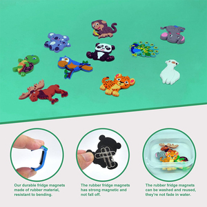 Aimant de voiture personnalisé avec animaux du zoo pour les tout-petits, aimant de réfrigérateur en caoutchouc, aimants de réfrigérateur de dessin animé d'animaux - Product Image 4