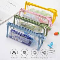 Trousse à crayons personnalisée avec logo en PVC, fermeture éclair, fournitures scolaires pour les étudiants, trousse de maquillage, organiseur de cosmétiques