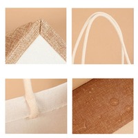 Bolso de compras de yute de arpillera reutilizable, ecológico, de gran capacidad, personalizado, con mango resistente