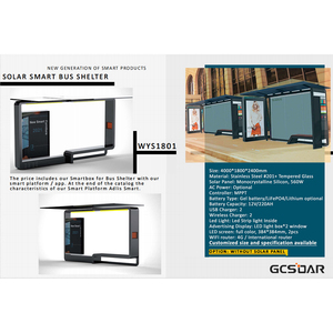 Bus solaire intelligent avec écran LED, ports de charge USB, design résistant aux intempéries et sièges - Product Image 4