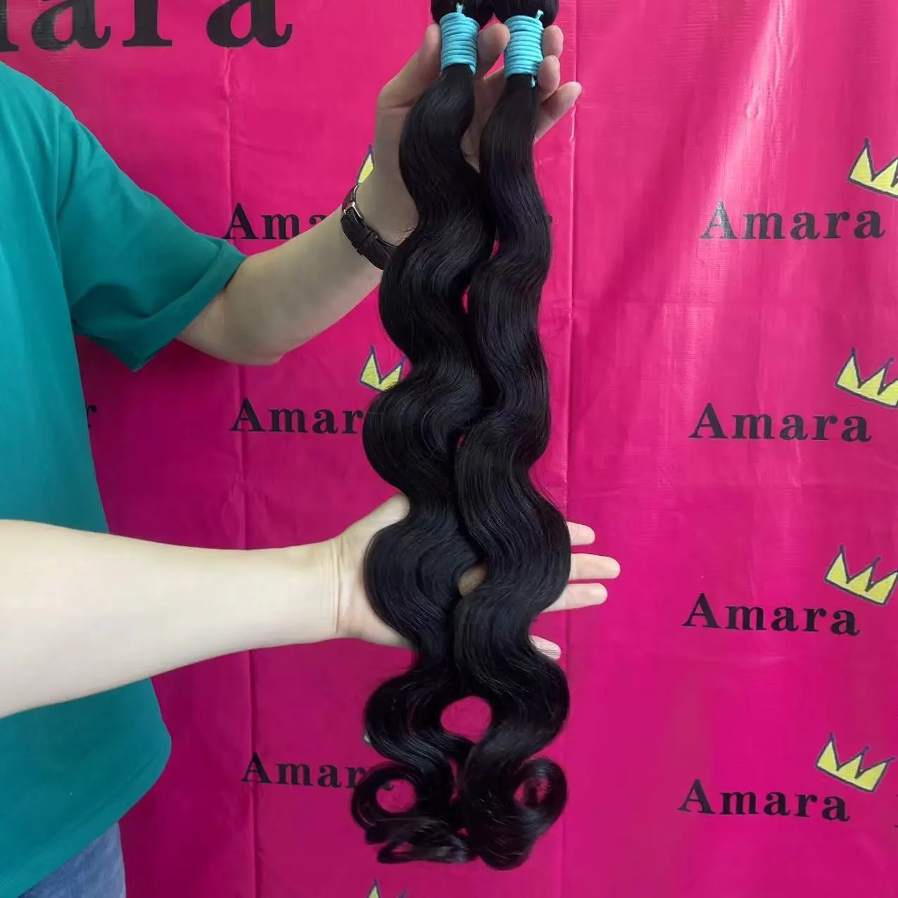 Amara top double drawn body wave 100% human hair bundle human hair bundles raw mink virgin raw korean hair bundles in stock