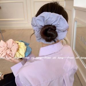 Elegant Versatile High-End Sports Hair Band Solid Color <b>Puff</b> Fabric Scrunchie for Summer Bright Ponytail Sports Entertainment - Product Image 4