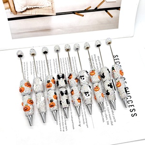 Stylo bille en plastique 1 mm non effaçable, entièrement orné <span class=keywords><strong>de</strong></span> strass, thème Père Noël, Halloween, Noël, fabriqué avec soin, idéal pour le bricolage et les dessins animés. - Product Image 3