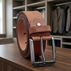 BS INTERNATIONAL NA149 Cuir de vachette véritable personnalisé, résistant à l'eau, imprimé par transfert thermique, avec boucle en acier motif crâne, léger - Product Image 1