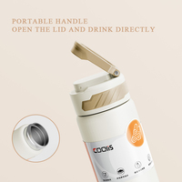 Vente chaude 400ml Bouteille D'eau Noire avec Poignée Thé Café Thermos Flacon Direct Potable Thermos Sous Vide Thermos D'affaires