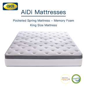 AIDI-colchón de cama de lujo MT-001, cama King y Queen personalizada para Hotel, colchón de espuma viscoelástica de látex con muelles de bolsillo superior para dormir en caja - Product Image 2
