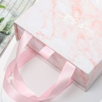Benutzer definierte Größe Pink Marble Drawer Box mit Band Geschenk box Verpackung Damen bekleidungs boxen