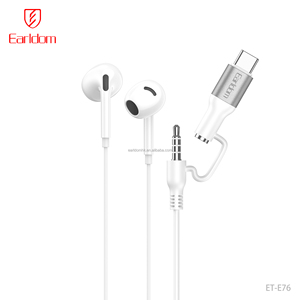 Earldom 2 en 1 con cable de 3,5mm y auriculares estéreo con adaptador incorporado para teléfonos móviles Samsung - Product Image 1