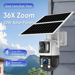 Caméra solaire PTZ 4G à double objectif Ubox AOV, caméra de <span class=keywords><strong>surveillance</strong></span> extérieure à suivi automatique, 6MP, zoom optique 36X, <span class=keywords><strong>enregistrement</strong></span> vidéo 24/7 - Product Image 4