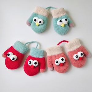 Infants <b>Baby</b> Knitting Wool Gloves Autumn Winter Warm-Keeping and Cold-<b>Proof</b> Thickened Fleece-Lined Halter With Fingers Windproof - Product Image 2