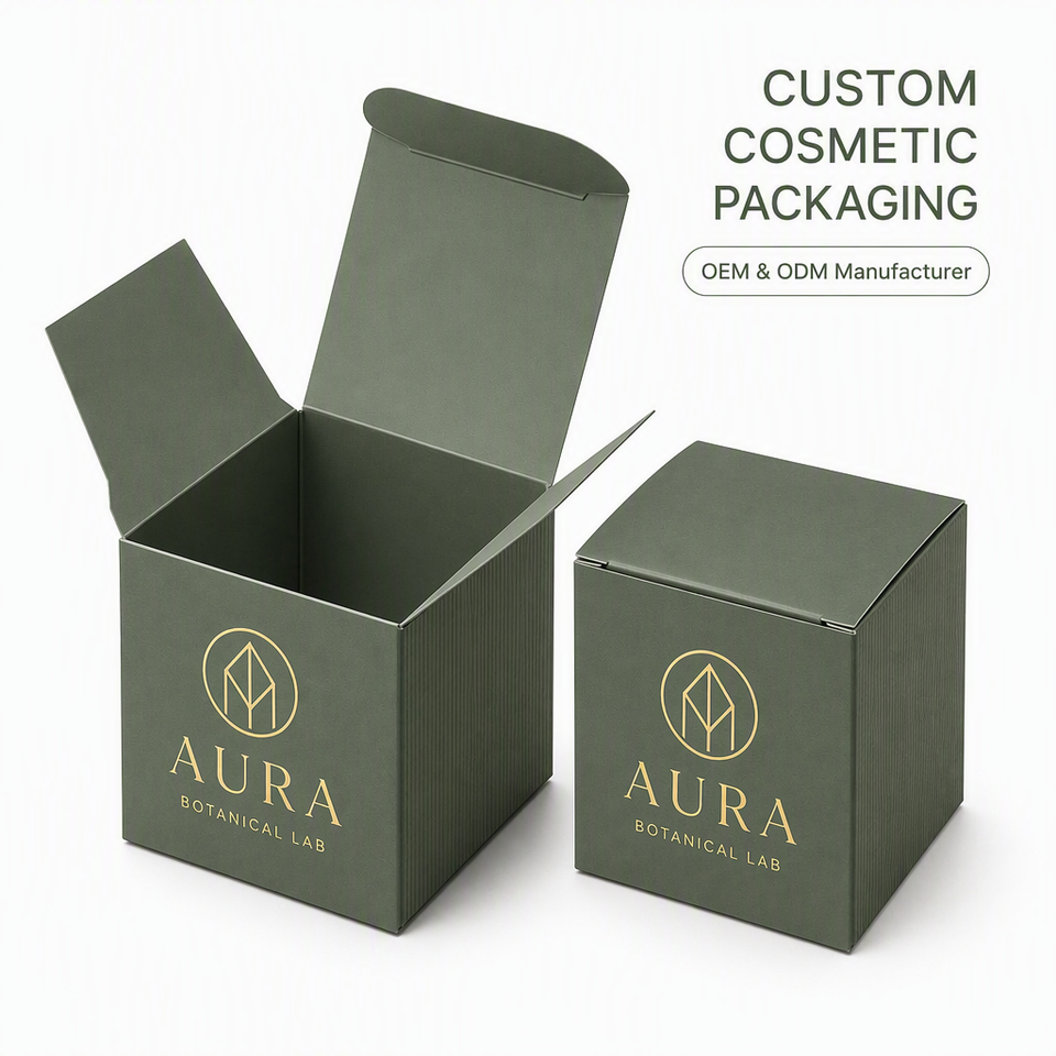 Custom Paper Packaging Box Foldable Gift Box Gold Foil Stamping Matte ...