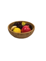 Saladier en bois rond naturel Ustensiles de cuisine de mariage pour table à manger en bambou Vaisselle d'hôtel pour mélanger les salades