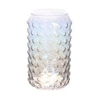 Juego de Vasos de Vidrio Iridiscentes sin Plomo, con Doble Pared Aislada, de Vidrio Borosilicato, con Acabado Texturizado Arcoíris, para Bebidas