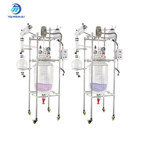 Sistema de Reacción de Vidrio Borosilicato de 100L, Reactor Encamisado Sellado al Vacío, Reactor de Vidrio de Doble Camisa
