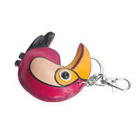 Porte-clés Toucan en Cuir Véritable Fait Main, Peint à la Main, Oiseau Tropical 3D en Carton, Cadeau Promotionnel, Vente en Gros