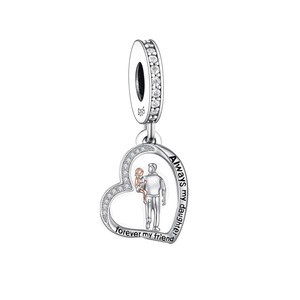 Misura il braccialetto originale Pan charm 925 in argento Sterling padre figlia per sempre amico mio papà mio eroe perlina per la creazione di gioielli da donna - Product Image 3