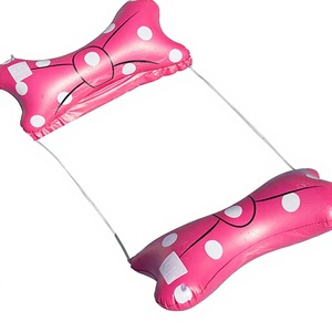 BMJ Chaise Flottante Gonflable Pliante en Bambou avec Nœud Mignon pour Piscine et Plage, Idéale pour la Détente Estivale Ultime 57x27.6 - Product Image 1