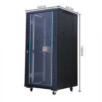 Armoire réseau sur pied de 19 pouces, 1240*600*600 mm, 1,2 m, en acier SPCC avec porte en verre trempé, en stock.
