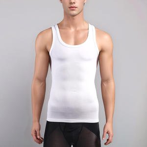 Gilet a compressione da uomo con spalline larghe corsetto Spandex modellante petto in maglia Shapers termici senza maniche per il controllo della pancia - Product Image 6