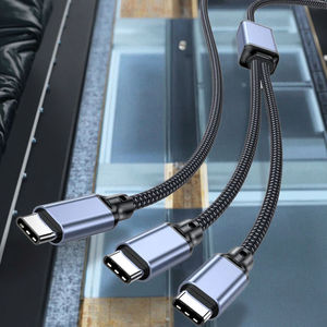 Cable de Datos Tipo-C Dos en Uno LUNG KAY Ly-043, Carga Rápida 5A, 100W, 1.2m, Revestimiento de Malla de Aleación de Aluminio, 480Mbps - Product Image 5