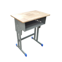 Vente directe d'usine, mobilier scolaire personnalisé pour les écoles primaires et secondaires, ensemble de bureau et de chaise en bois massif durable avec hauteur réglable