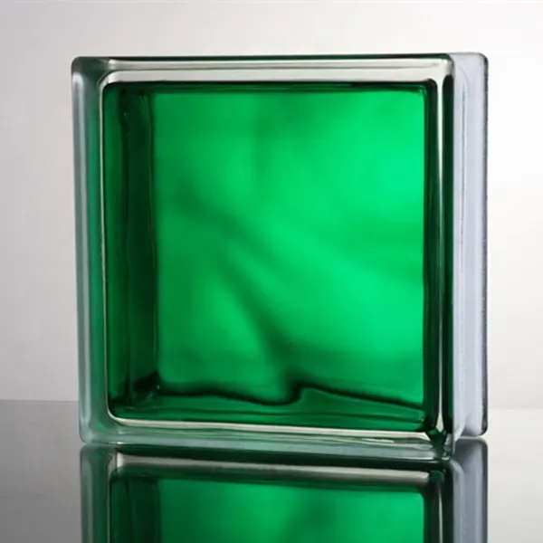 Green Cloudy Glass Block For Decorative Wall With High Quality