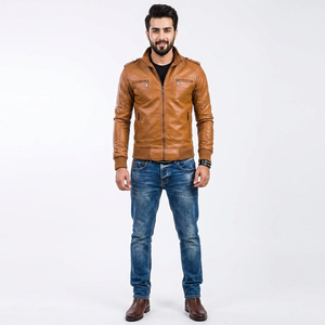 <b>Men's</b> Plus Size PU <b>Leather</b> <b>Jacket</b> Autumn Winter Casual Fashion Zipper Solid Color Outerwear <b>Leather</b> <b>jacket</b> for <b>men</b> - Product Image 1
