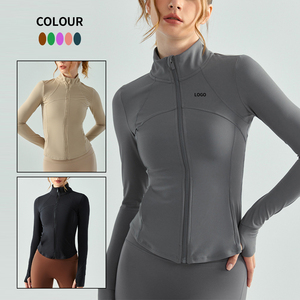 Tops activos <span class=keywords><strong>de</strong></span> otoño e invierno, <span class=keywords><strong>chaqueta</strong></span> <span class=keywords><strong>de</strong></span> Fitness <span class=keywords><strong>para</strong></span> Yoga y correr con cremallera <span class=keywords><strong>de</strong></span> manga larga gruesa <span class=keywords><strong>de</strong></span> nailon cálido <span class=keywords><strong>para</strong></span> <span class=keywords><strong>trajes</strong></span> ecuestres - Product Image 2