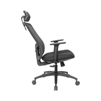 Chaise de bureau ergonomique de direction, dossier haut, appui-tête réglable, design moderne, structure en plastique, accoudoirs réglables en hauteur, pivotante