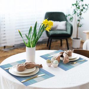 Customized Non Slip Plastic Place <strong>Mats</strong> Set 4 Washable PVC <strong>Placement</strong> <strong>Mats</strong> for Dining <strong>Table</strong> - Product Image 6