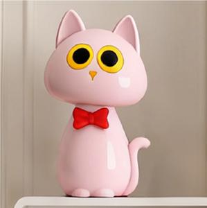 Luce Notturna RGB a 7 Colori a Forma di Gatto Carino per Soggiorni, Dimmerabile con Controllo Touch, Lampada da Comodino Ricaricabile USB per Bambini e Neonati - Product Image 1