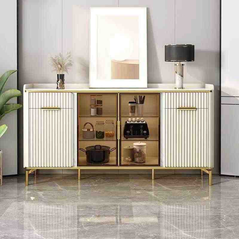Light Luxury Stone Slab Side Cabinet