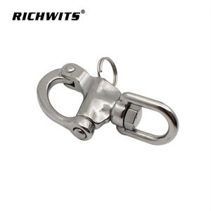 Crochet à ressort rotatif à dégagement rapide à commande manuelle avec anneau en acier inoxydable, accessoires de quincaillerie marine autobloquants - Product Image 4