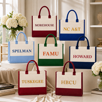 Sac fourre-tout en toile pour femme, tendance, avec motifs et logos des universités afro-américaines (HBCU), excellent rapport qualité-prix, vente en gros