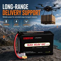 Baterai LiPo Drone Daya Tinggi 16Ah 12S 45.6V 10C Model Universal untuk Drone Kargo Transportasi Industri Berat