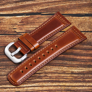 Nueva Correa de Reloj de Cuero Genuino Encerado Estilo Vintage con Hebilla de Pin para Relojes Elegantes de 28MM para Hombre - Product Image 3