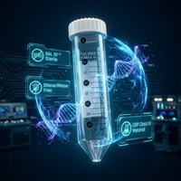 Tube de centrifugation stérile de 50 ml avec bouchons colorés, autoportants, à fond en U, consommables de laboratoire jetables