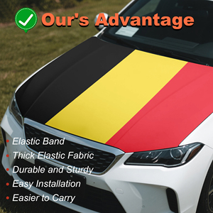 Drapeau de capot de voiture personnalisé en gros, <span class=keywords><strong>Belgique</strong></span>, 130x150cm, avec cordon élastique, protection UV, parfaitement adapté aux voitures de taille moyenne - Product Image 4