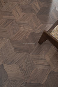 Venta caliente forma de hoja geométrica ingeniería roble parquet azulejo blanco roble nogal instalación flotante suelo de madera para sala de estar - Product Image 5
