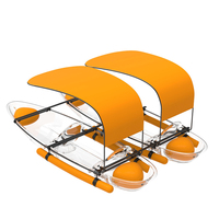 Kayak transparent en PC avec auvent pare-soleil, flotteur anti-roulement, canoë transparent en cristal, bateau de lac transparent