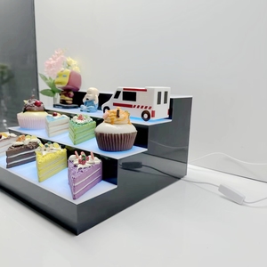 <span class=keywords><strong>Acrylic</strong></span> LED thắp sáng hiện đại 3 mét dày rượu chai hiển thị kệ với bao bì carton cho thanh và rượu vang - Product Image 2