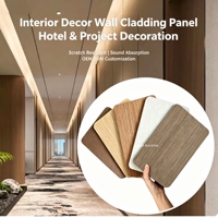 Panneau mural en placage de bois de bambou au charbon de bois / co-extrusion de fibre de cristal de carbone, imperméable, diverses textures de bois, pour le commerce