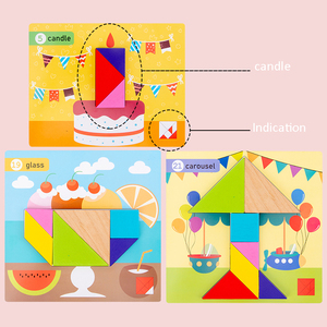 Jouet éducatif en bois magnétique Tangram à faire soi-même, scène de dessin animé, puzzle, jouet en plastique pour la petite enfance, pour les enfants de 2 à 4 ans - Product Image 3
