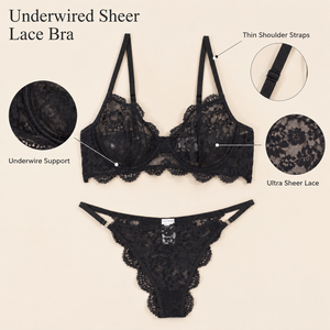 Set <span class=keywords><strong>Reggiseno</strong></span> e Perizoma in Pizzo <span class=keywords><strong>Nero</strong></span> Traspirante, Non Imbottito, con Bordo Ondulato Floreale, Taglie XS-XL, Campione Disponibile, Logo Personalizzabile OEM - Product Image 5