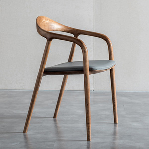 Sillón de madera de cuero moderno, diseño de estilo nórdico <span class=keywords><strong>CH24</strong></span>, sillas de comedor de madera, sillas de comedor de madera para hotel y restaurante - Product Image 1