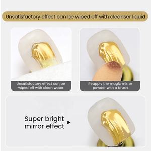 BORN PRETTY PRO Esmalte en gel con base cromada, transparente, sin limpiar, espejo de alto brillo, capa superior cromada, uñas de gel para frotar polvo cromado antiadherente - Product Image 4