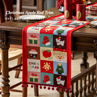 Chemin de table Ychon personnalisé à motif de sapins de Noël modernes pour Noël, chemin de table en gros pour la décoration de fêtes et de festivals