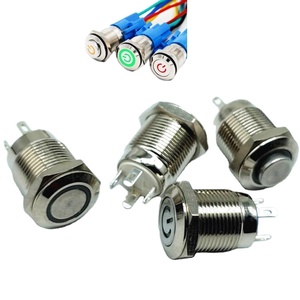 12mm <span class=keywords><strong>2</strong></span>ピン瞬間金属12V自己ロック押しボタンスイッチ金属押しボタンスイッチ - Product Image 2