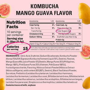 लाइफवर्थ कोम्बुचा चाय पाउडर पेय स्पार्कलिंग पाउडर हाइड्रेशन पेय प्रीबायोटिक्स और प्रोबायोटिक्स के साथ मिश्रण - Product Image 5