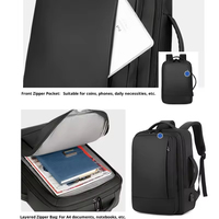 Sac à dos unisexe en PU pour ordinateur portable, antivol, étanche, extensible, avec port de chargement USB, fermeture éclair, élégant, pour affaires et usage quotidien